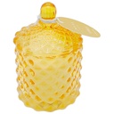 Bougie en Verre avec Couvercle Jaune Vanille Kasa 9 cm