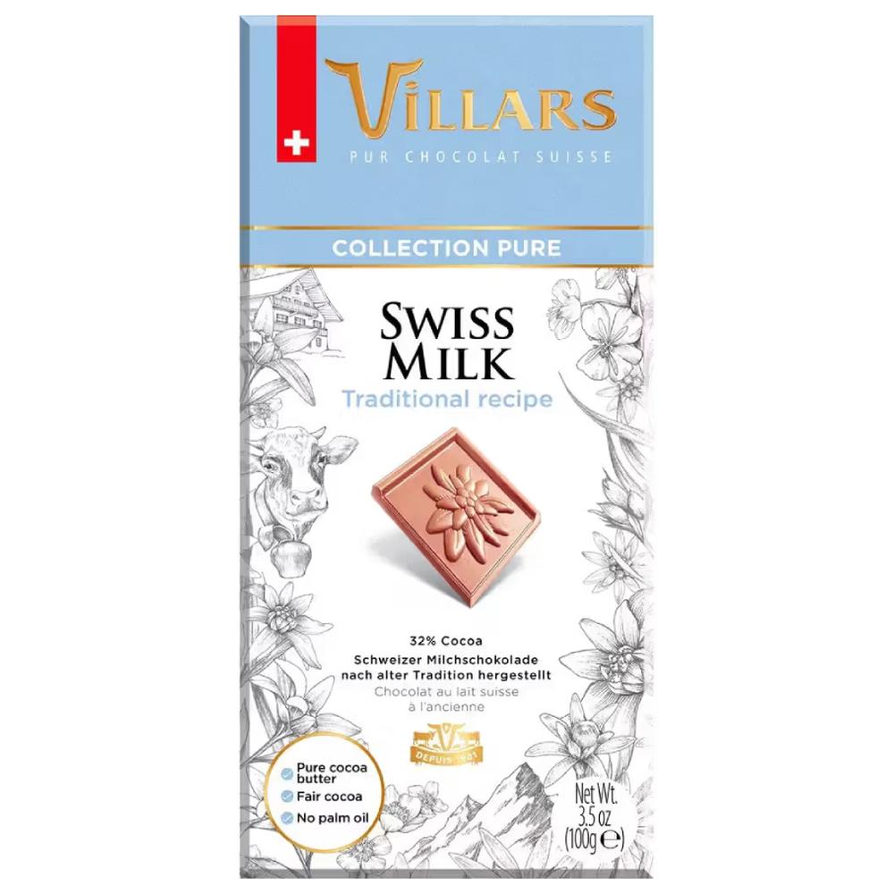 [575056] Tablette de Chocolat Suisse au Lait Pure Villars 100g