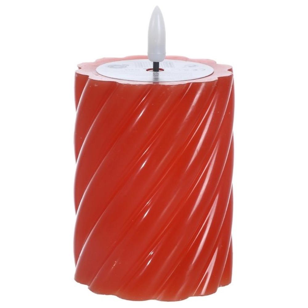 [716222] Bougie Pilier LED Orange Kasa 9cm