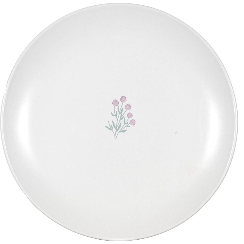 Assiette Dessert Kasa en Porcelaine Blanche Campestre 20cm