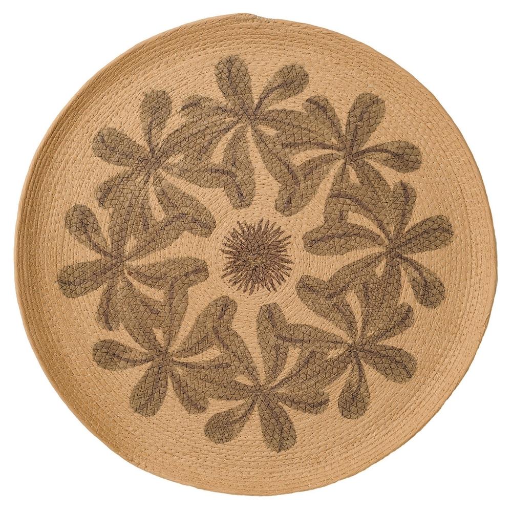[721753] Déco Murale Ronde Fleur Noire en Corde Kasa 60 cm