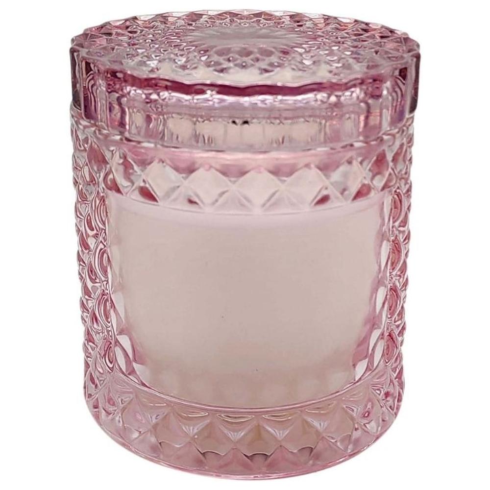 Bougie en Verre Rose Cotton Candy avec Couvercle Kasa 9cm
