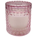 Bougie en Verre Rose Cotton Candy avec Couvercle Kasa 9cm