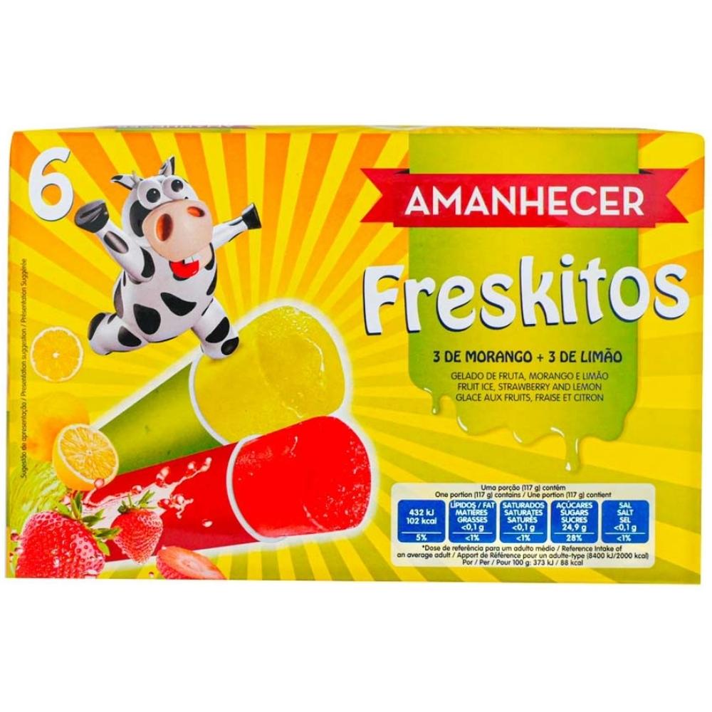 Glace à L'Eau Fraise et Citron Amanhecer 6 pièces 110ml