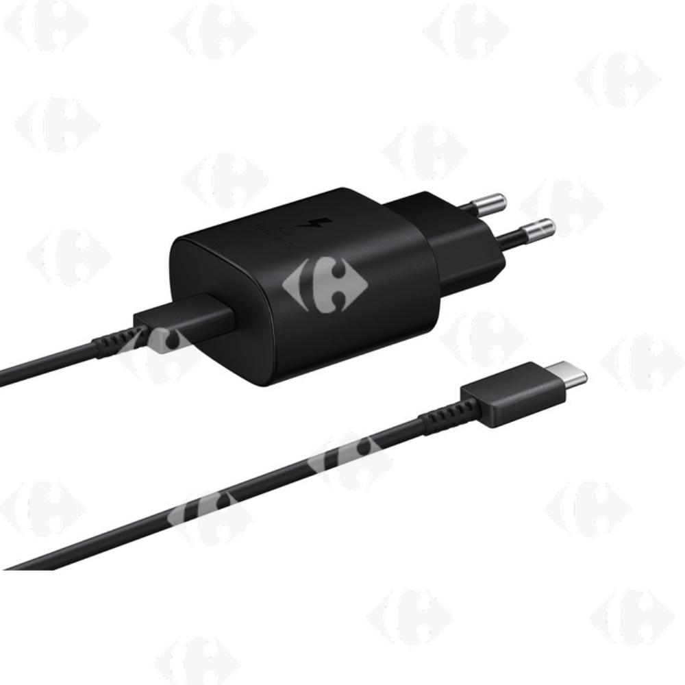 [674594] Chargeur Secteur Type-C USB + Câble Noir Samsung 25W