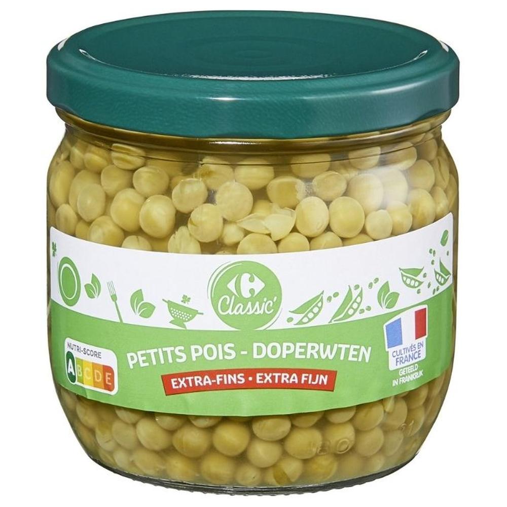 Petits Pois Extra Fins Etuvés Carrefour 37cl