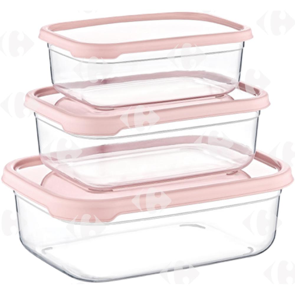 [694344] Set de 3 Boîtes Alimentaires 0,35/0,65/1,2L