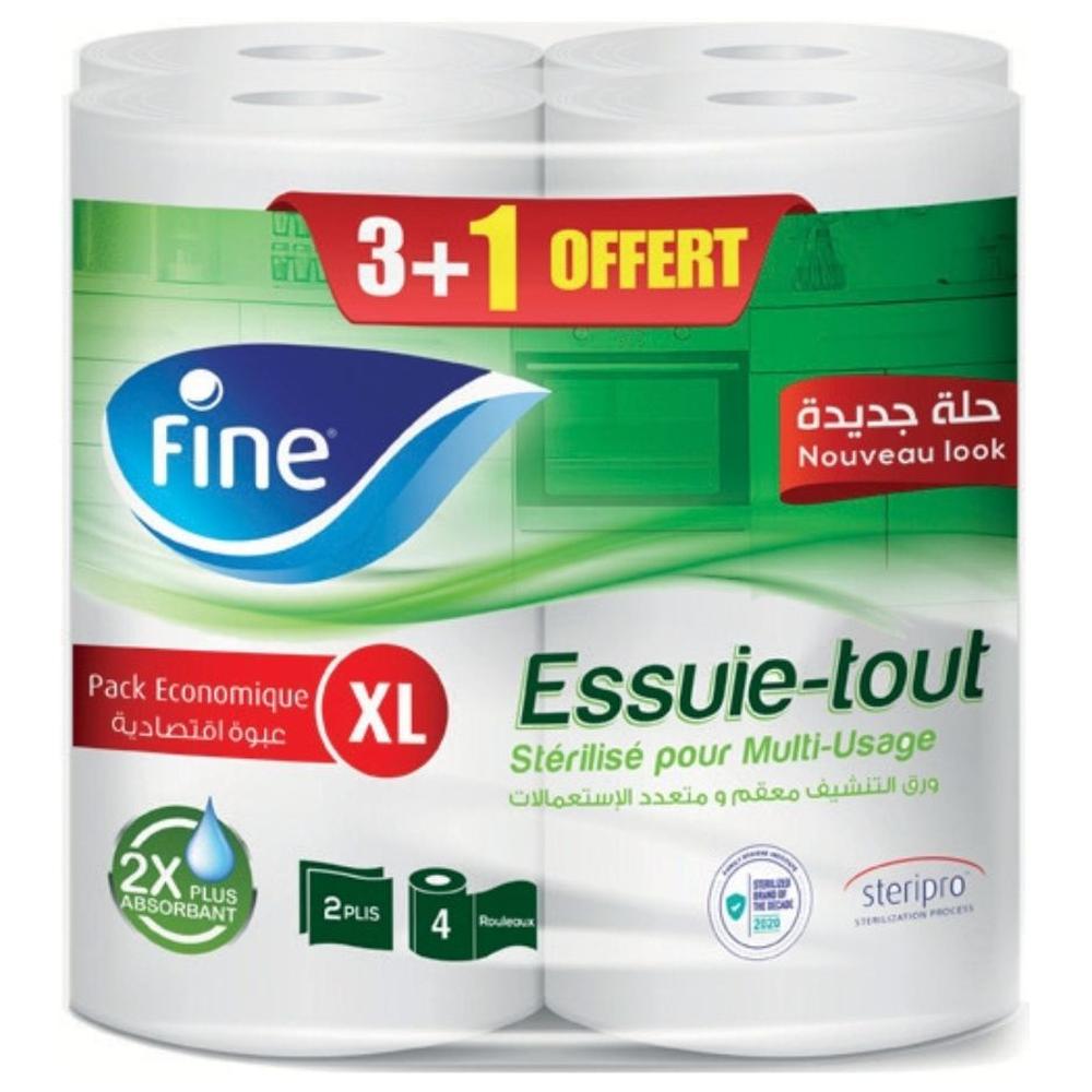 [669176] Pack Essuie-Tout Roll XL Fine 3 Rouleaux avec 1 Gratuit