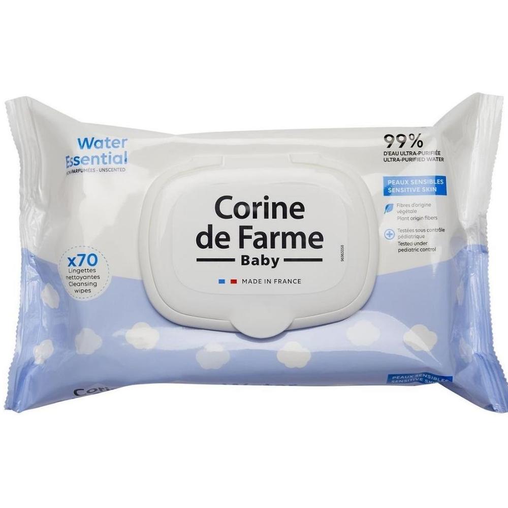 [718564] Lingettes Bébé à l’Eau Pure Corine de Farme 70 unités
