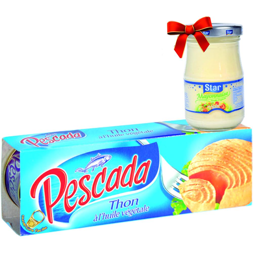 [724295] Lot Thon Tripack à l’Huile Végétale Pescada + Mayonnaise 10,50cl