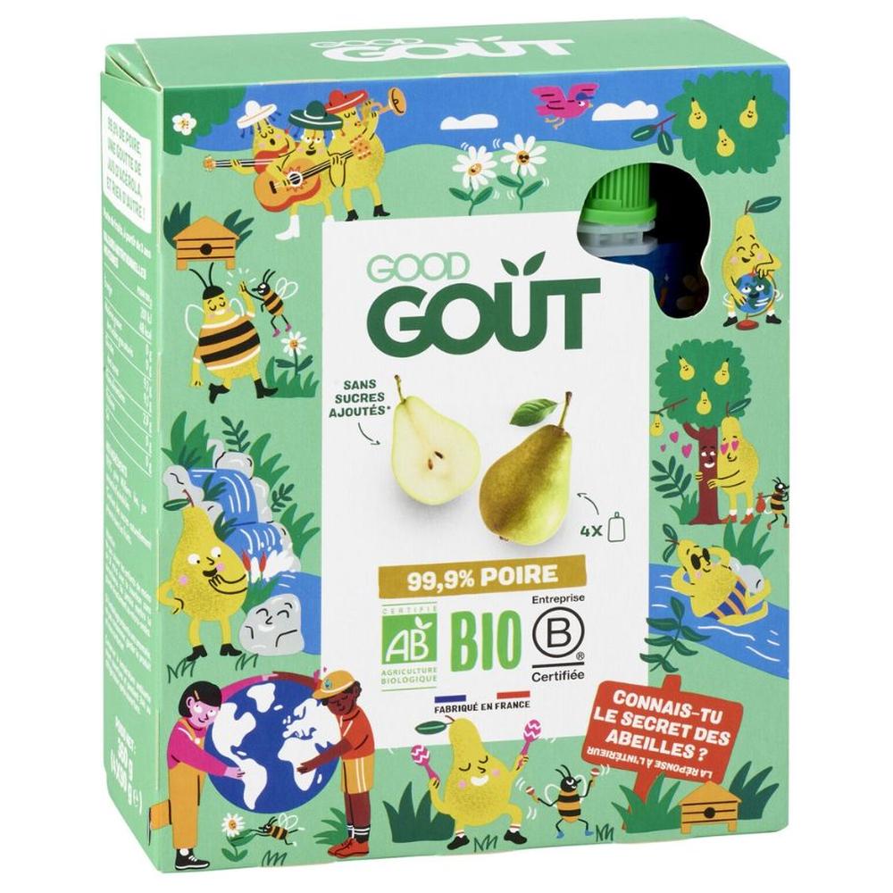 [678252] Gourdes Poire Good Goût Bio 4 unités 90g
