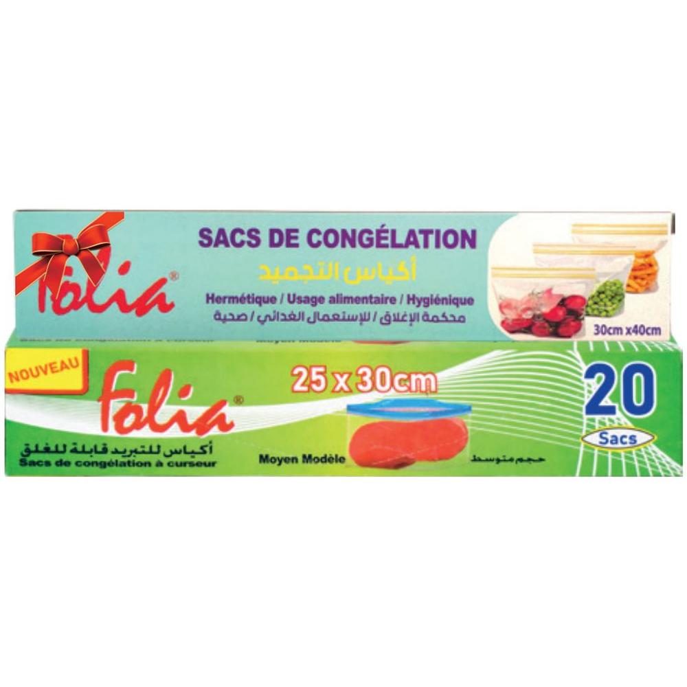 [729660] Sac Congélation Folia de 20 unités+ Sac Congélation Gratuit