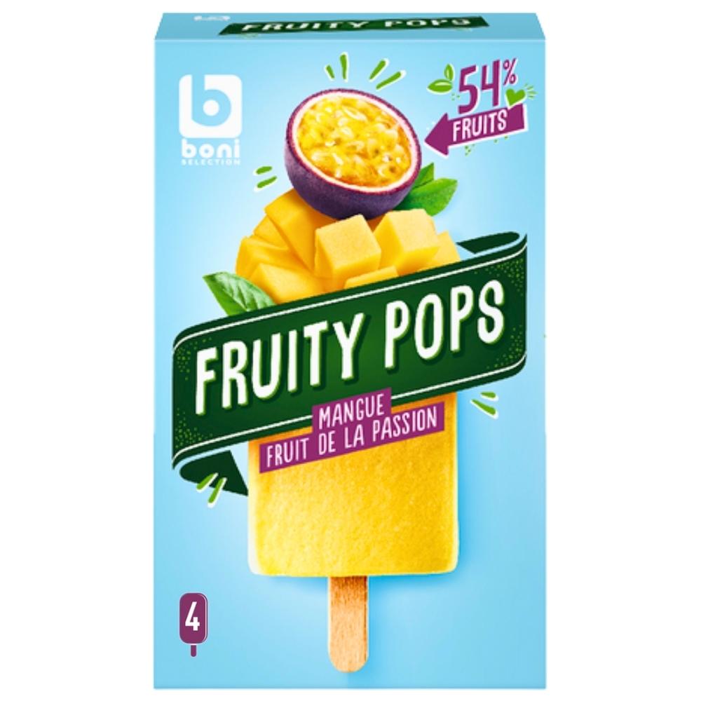 [733068] Glace Fruity Pops Mangue & Fruit de la Passion Boni 4 unités 65ml