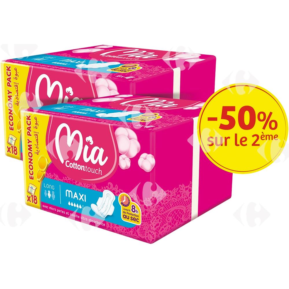 Lot Serviettes Hygiéniques Maxi Mia (2ème à -50%)