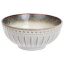 Bol Kasa en Porcelaine Blanche Côtelé 16cm