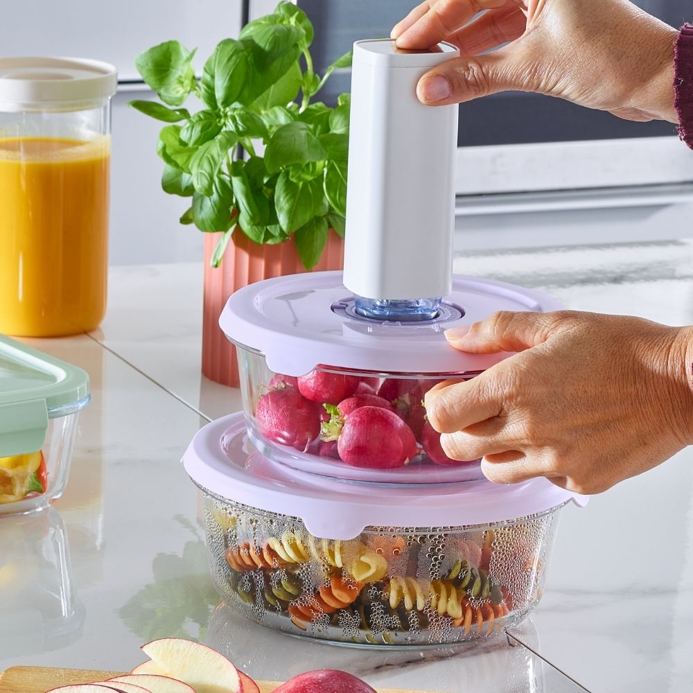 Boîte Hermétique Ronde en Verre Sous Vide Kasa 93cl