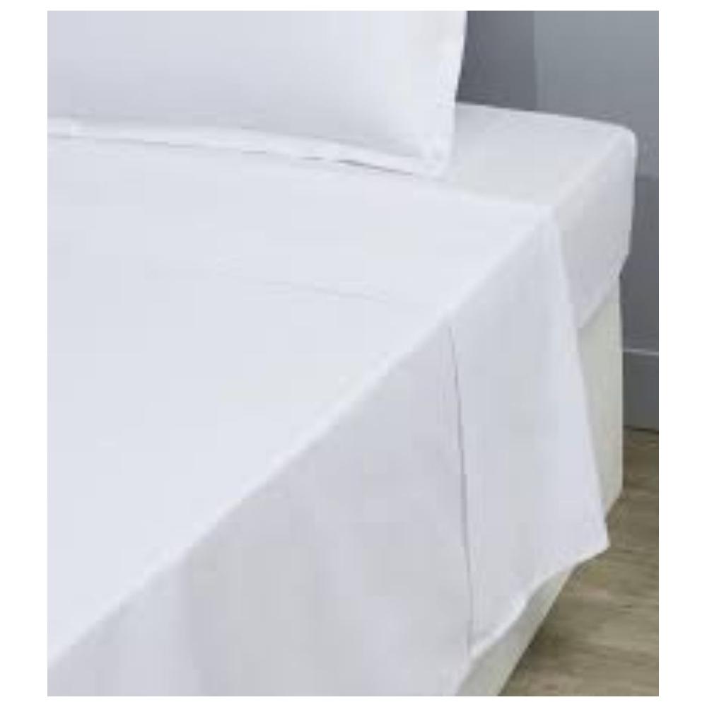 [702527] Drap Plat Blanc en Percale de Coton Bio Tex Home 270x300 cm