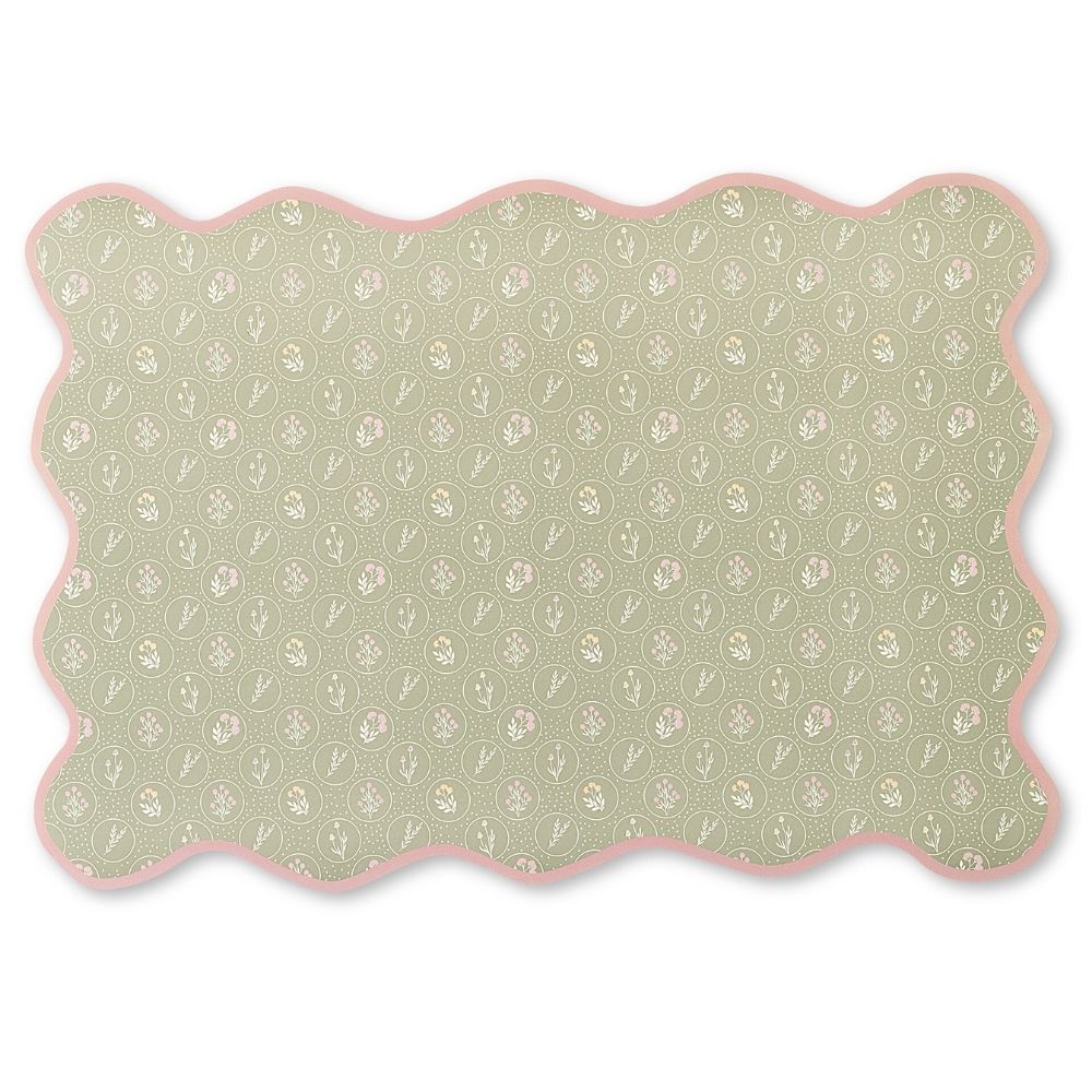 [732015] Set de Table Ondulé Plastique Vert Kasa 34x49cm