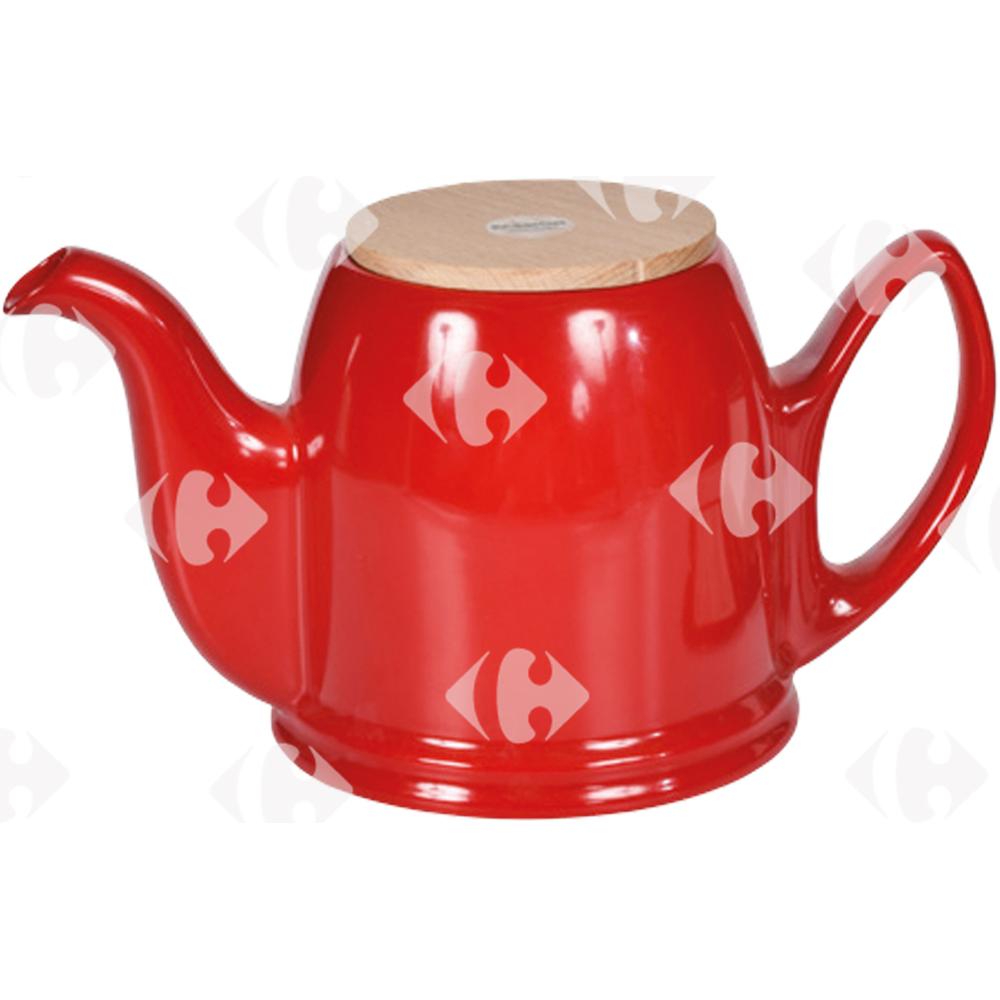 [662361] Théière en Porcelaine avec Couvercle en Rouge et Aubergine 1400ml