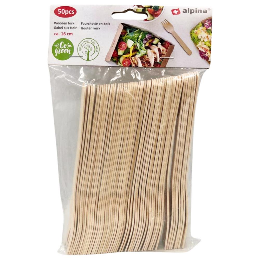 Fourchette en Bois 16cm 50 unités.