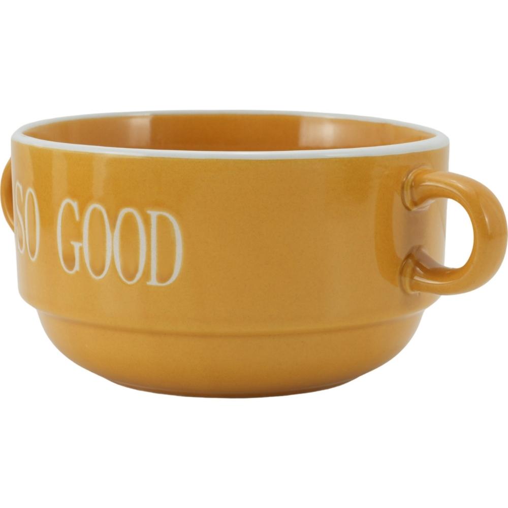 [722443] Bol Porcelaine Jaune "So Good" avec Manche Kasa 14 cm