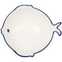 Bol en Porcelaine Poisson Blanc Kasa 19cm