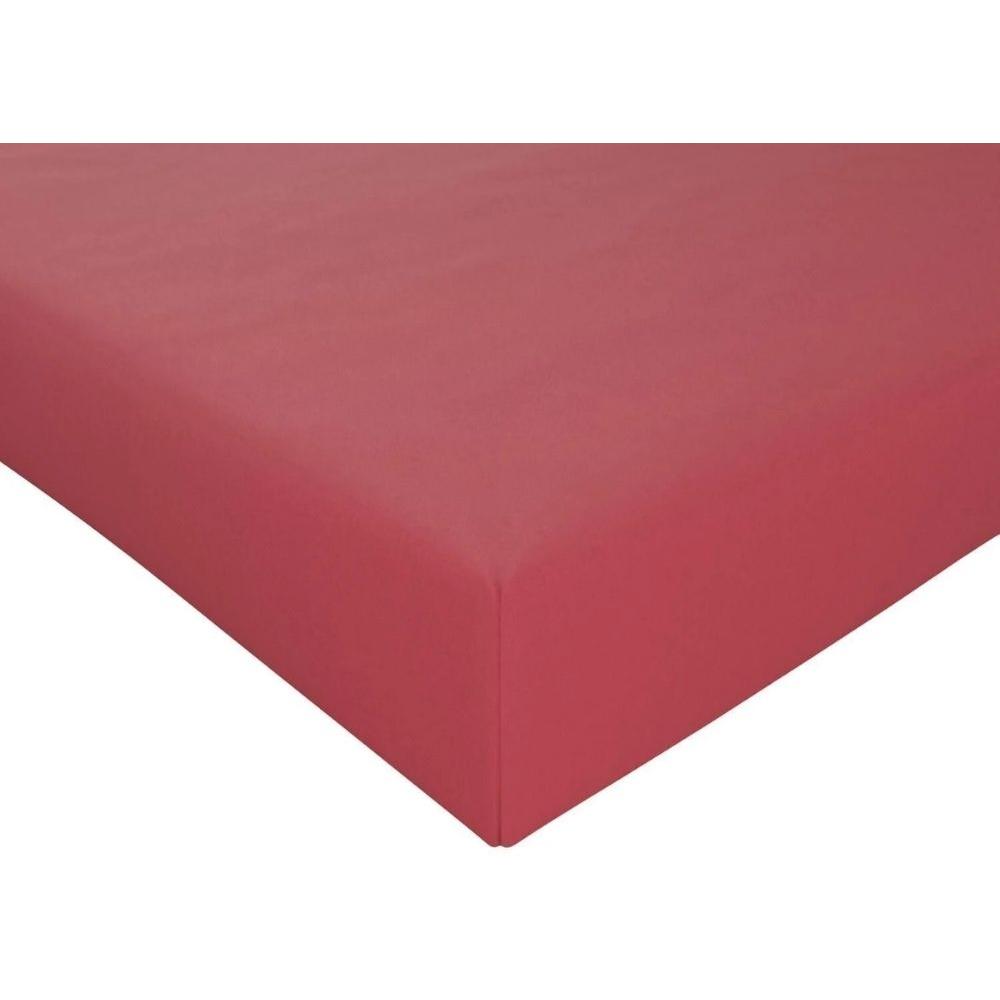 Drap Housse Framboise en Percale de Coton Bio Tex Home 160x200 cm