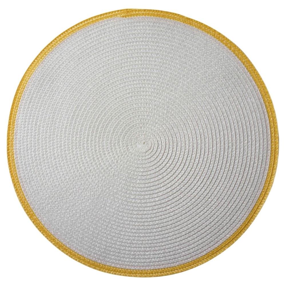 [716780] Set de Table Rond Paille Jaune Kasa 38cm