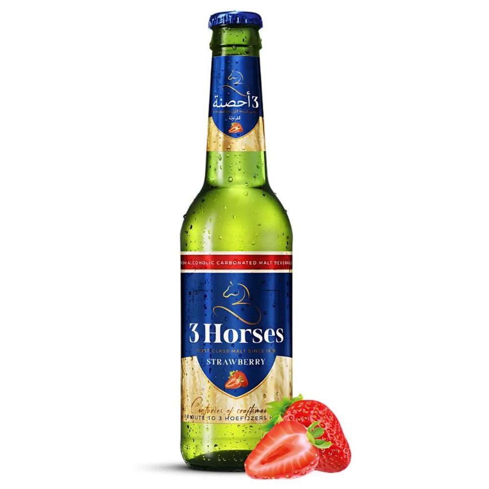 [720980] Bière Sans Alcool Fraise 3 Horses 33cl
