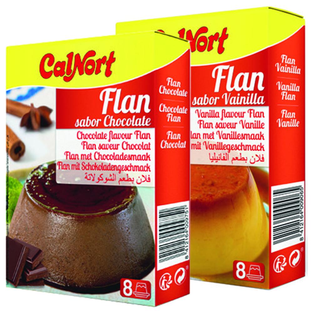 Lot Flans Vanille + Chocolat Calnort