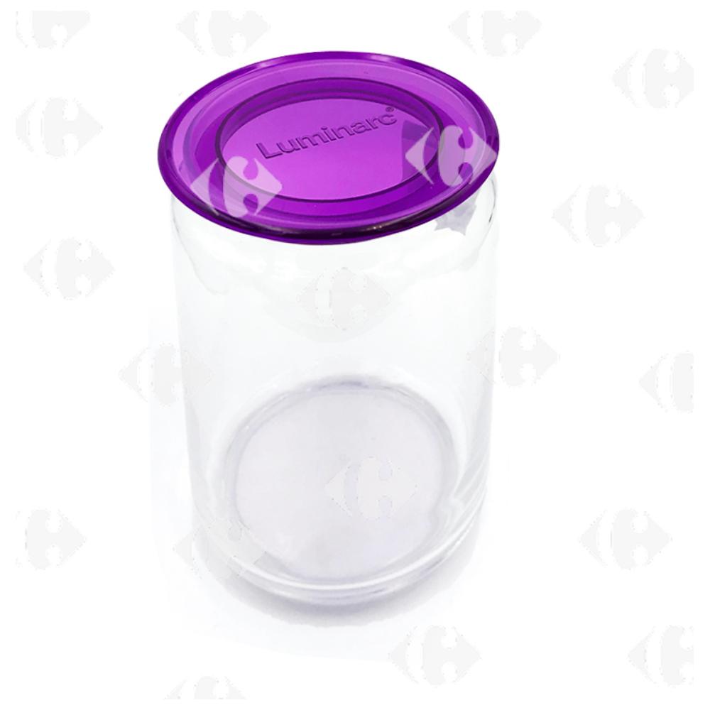 [696372] Bocal Hermétique en Verre avec Couvercle Violet Luminarc 1L.
