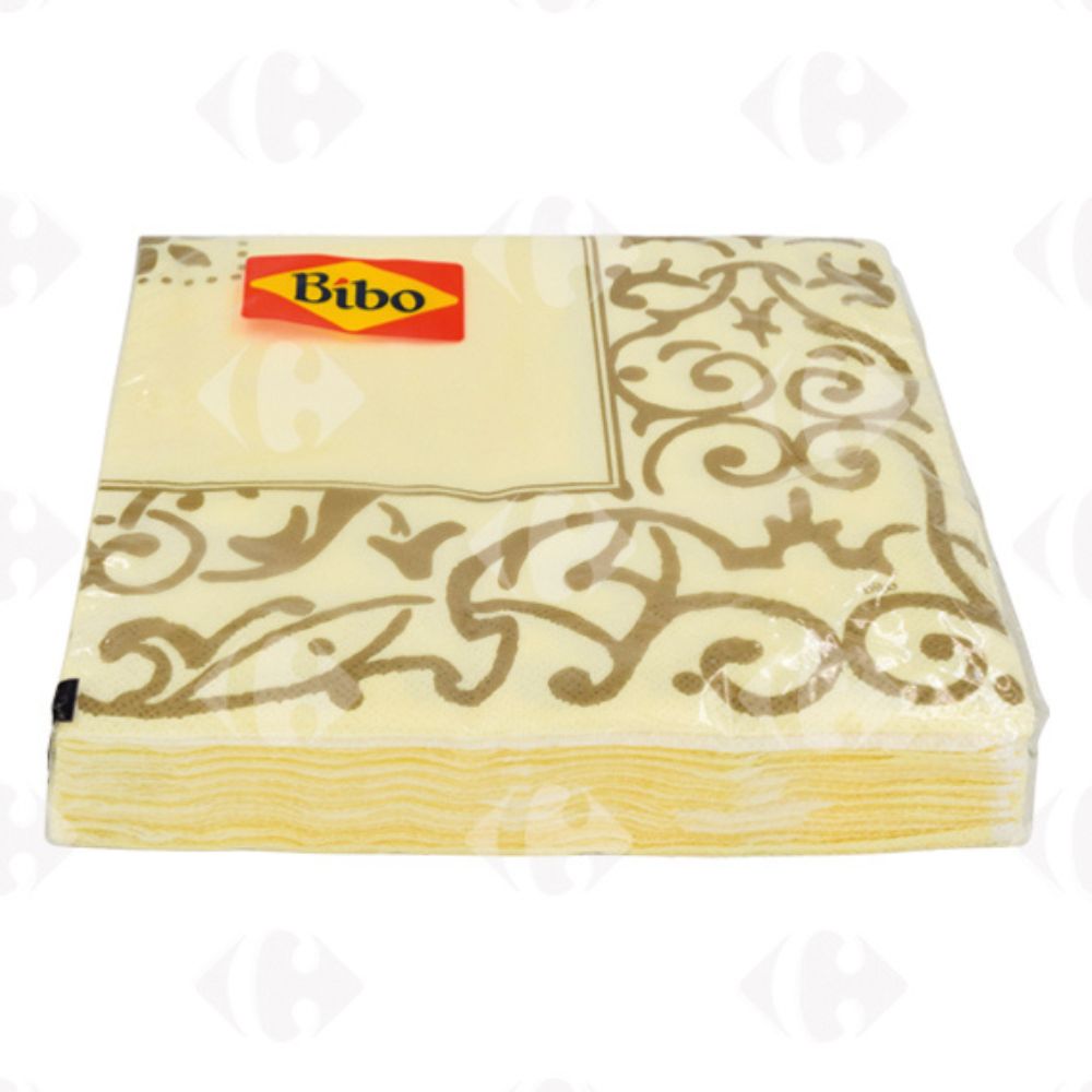 Serviettes en Papier Bibo Or - 20 pièces.