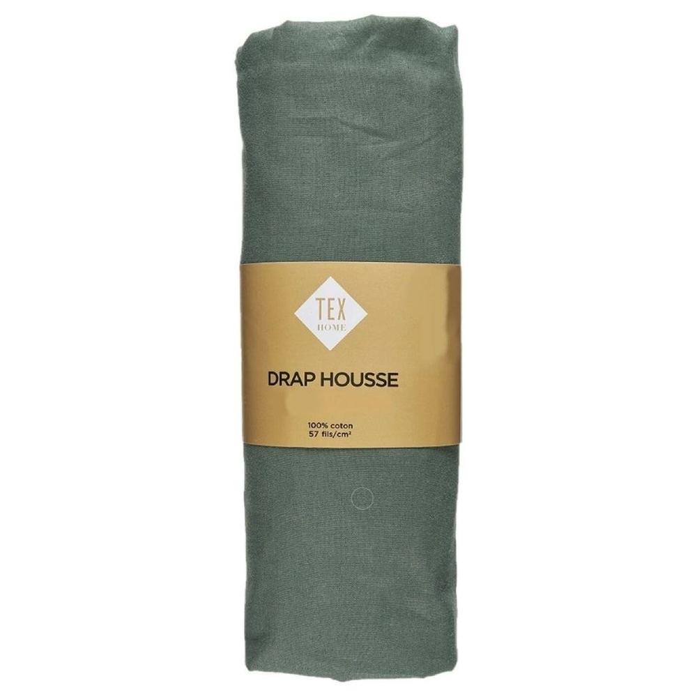 Drap Housse Kaki Tex Home 90x200 cm