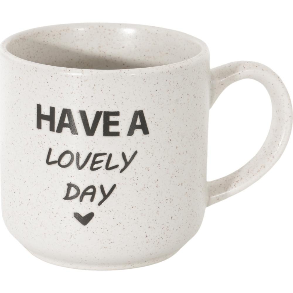 [722161] Mug Porcelaine Blanc "Have a Lovely Day" Kasa 47 cl