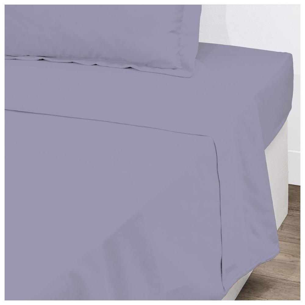 [717247] Drap Plat Violet 100% Coton Tex Home 240x280 cm