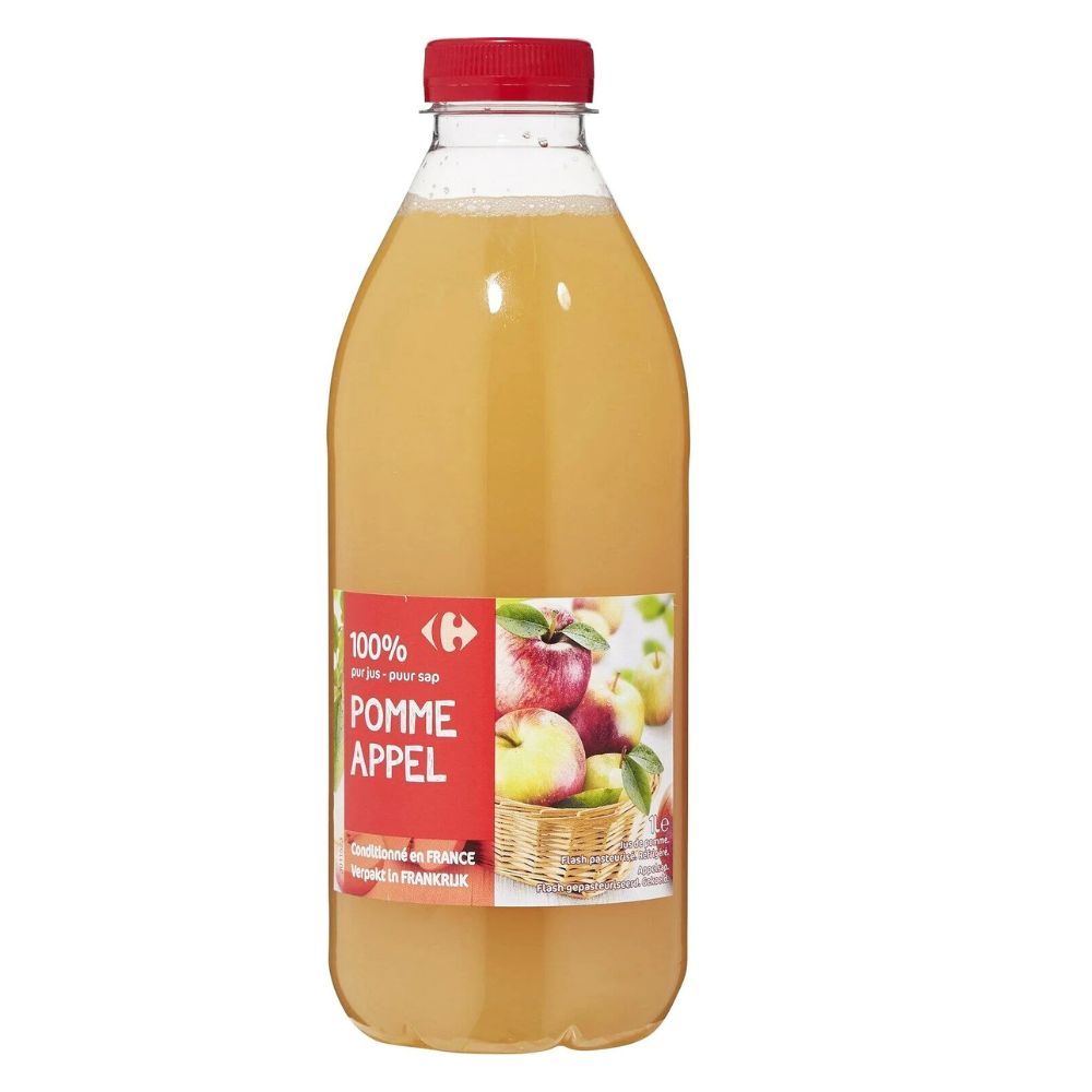 Jus 100% pomme et pêche Carrefour 1L
