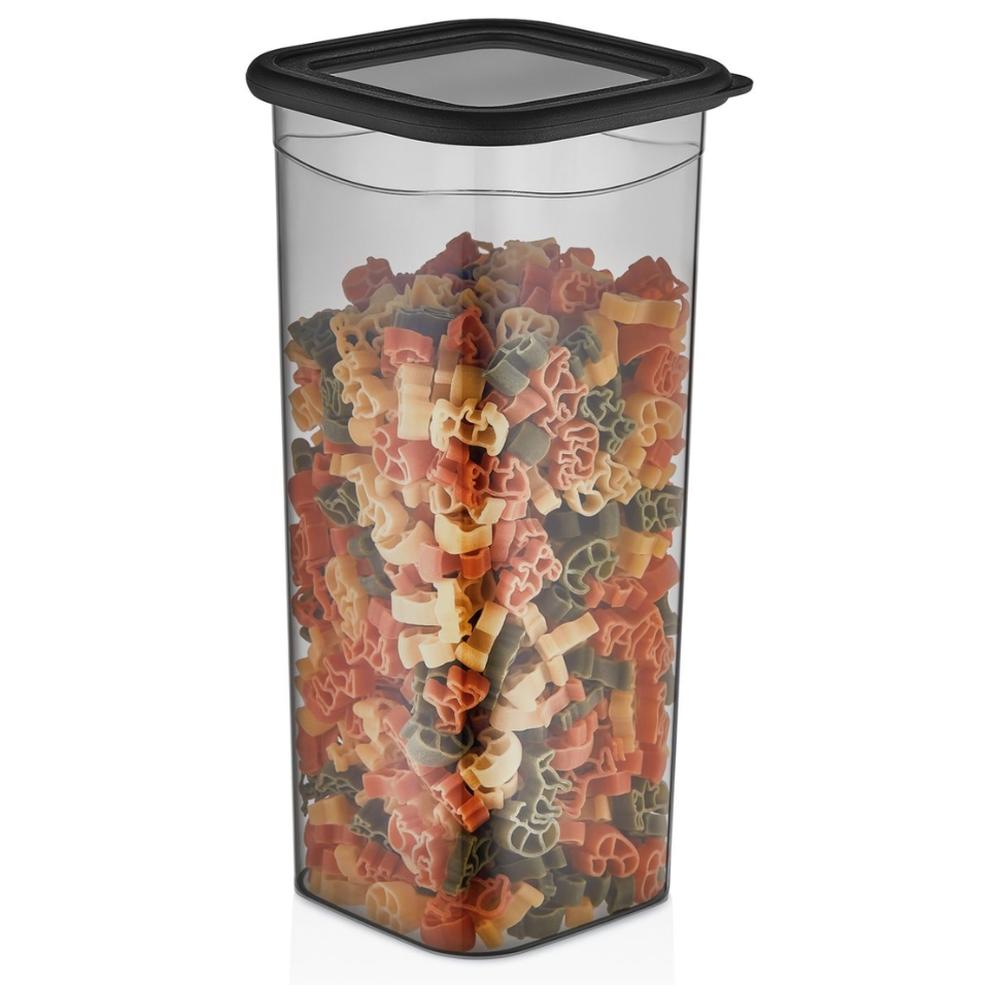 [715185] Boîte Alimentaire Carrée Élégante Fumée 1,8L