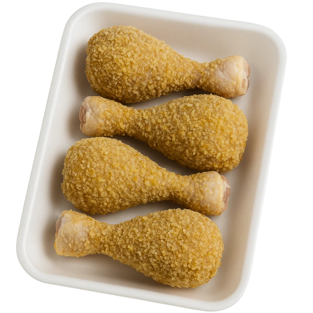 [161611] Pilons de Poulet Panés Nature en Barquette 500g