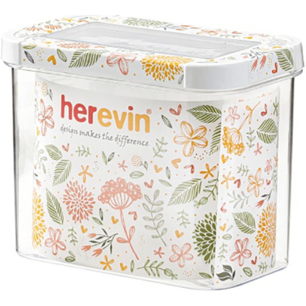 [723644] Boîte Alimentaire Transparente Acrylique Botanique Herevin 1,2L