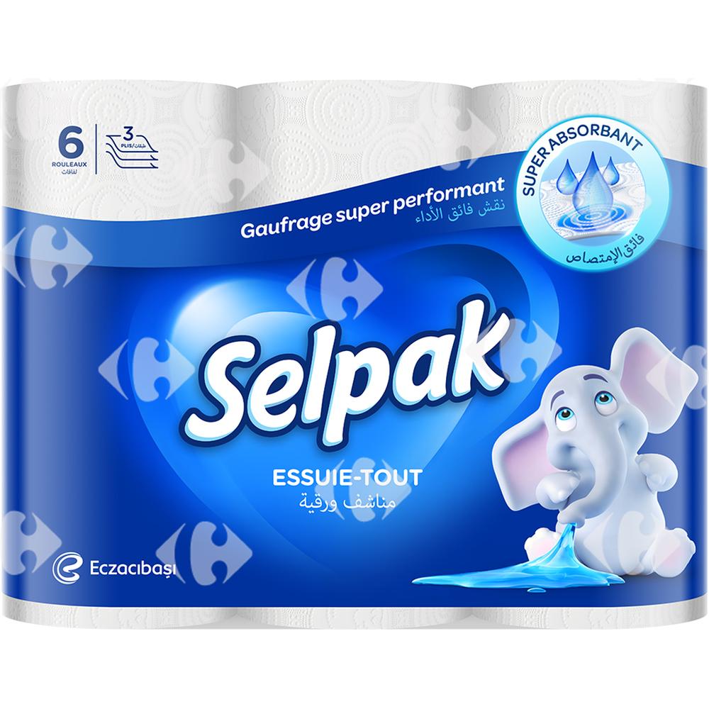 [562504] Essuie-Tout 3 Plis Selpak 6 unités