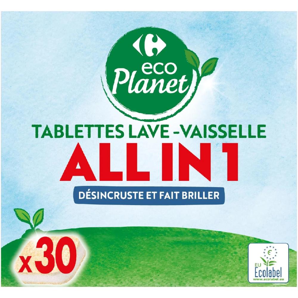 [721489] Pastilles Lave-Vaisselle Tout-en-1 Carrefour Eco Planet 30 Pièces