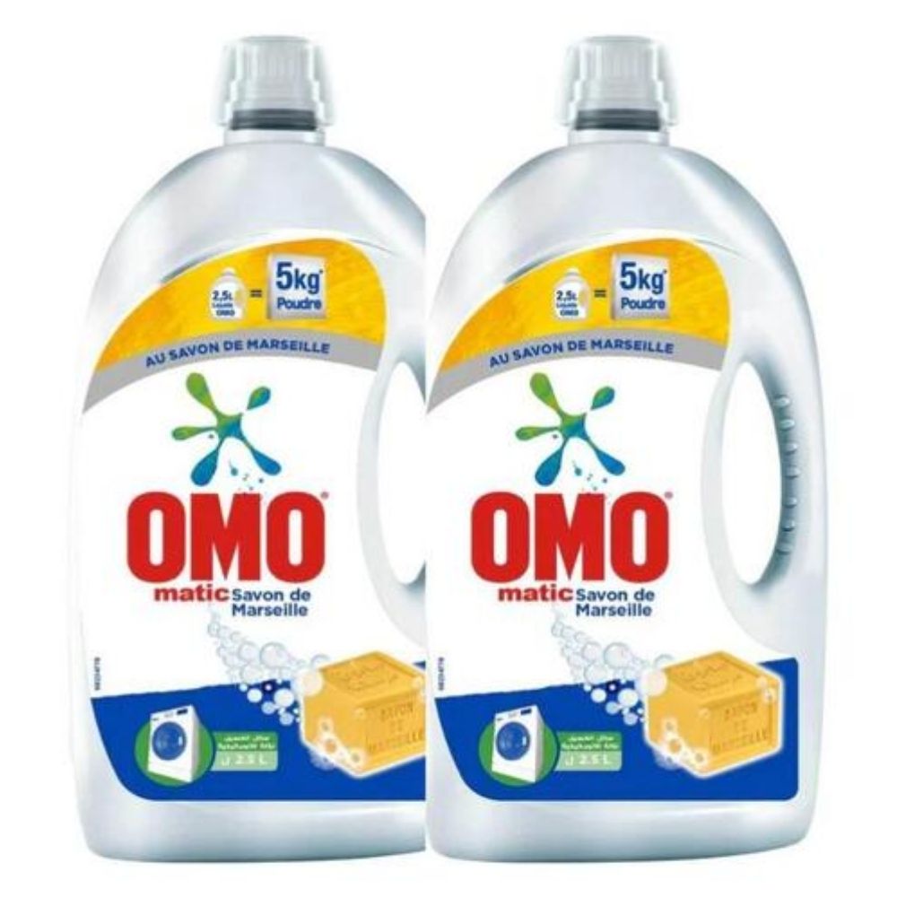 [658579] Pack 2 Lessives Liquides OMO Savon 2,25L
