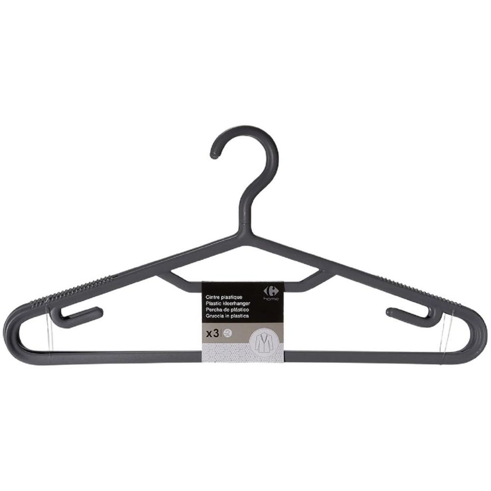 Cintres Plastique Gris Carrefour 3 pièces