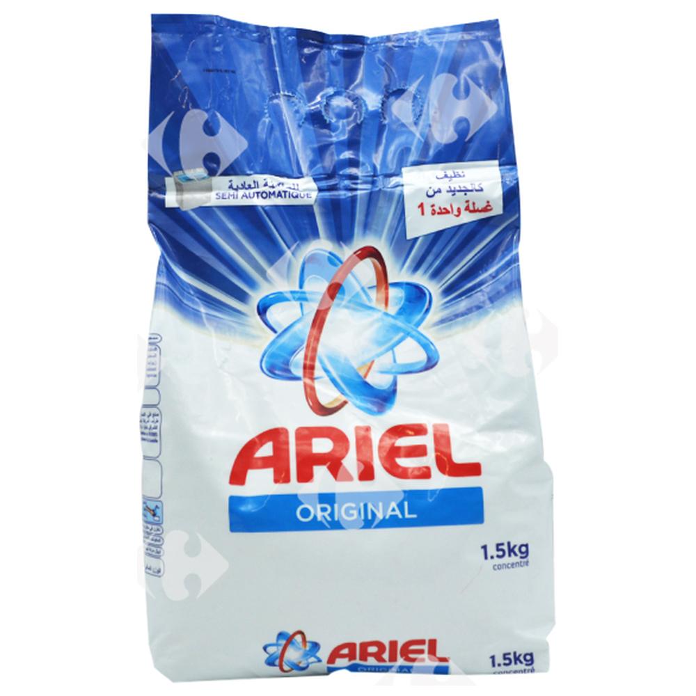 [386106] Détergent Lessive en Poudre Ariel Machine Semi-automatique et Main 1,5Kg.