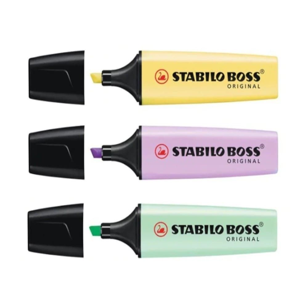[619705] Surligneur Assorti Pastel Boss original Stabilo 3 unités
