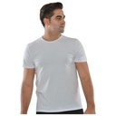 T-shirt Homme à Manches Courtes Col Rond Blanc - Taille M