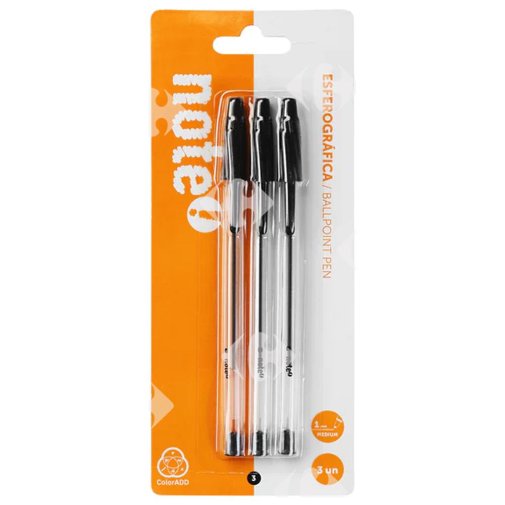 [700152] Stylo Roller Transparent Noir Note 3 unités