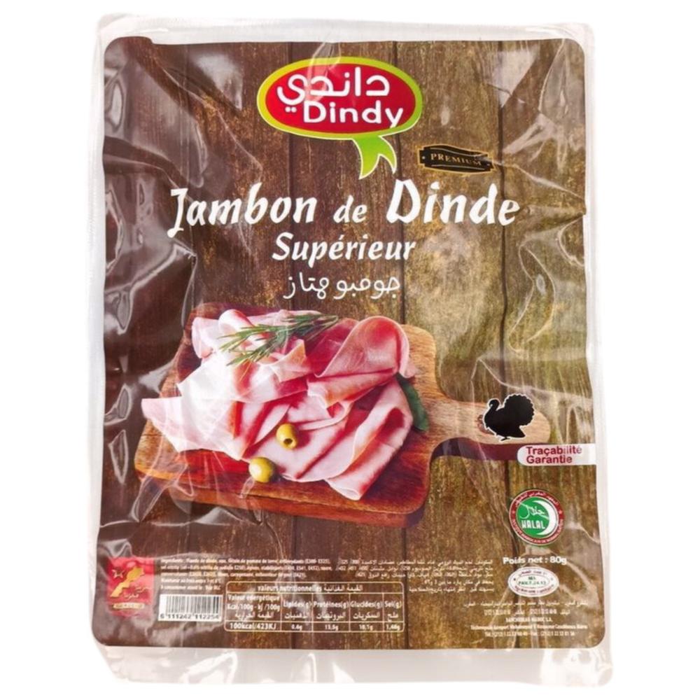 Jambon de Dinde Cuit Supérieur - Charcuterie - Dindy 80g.