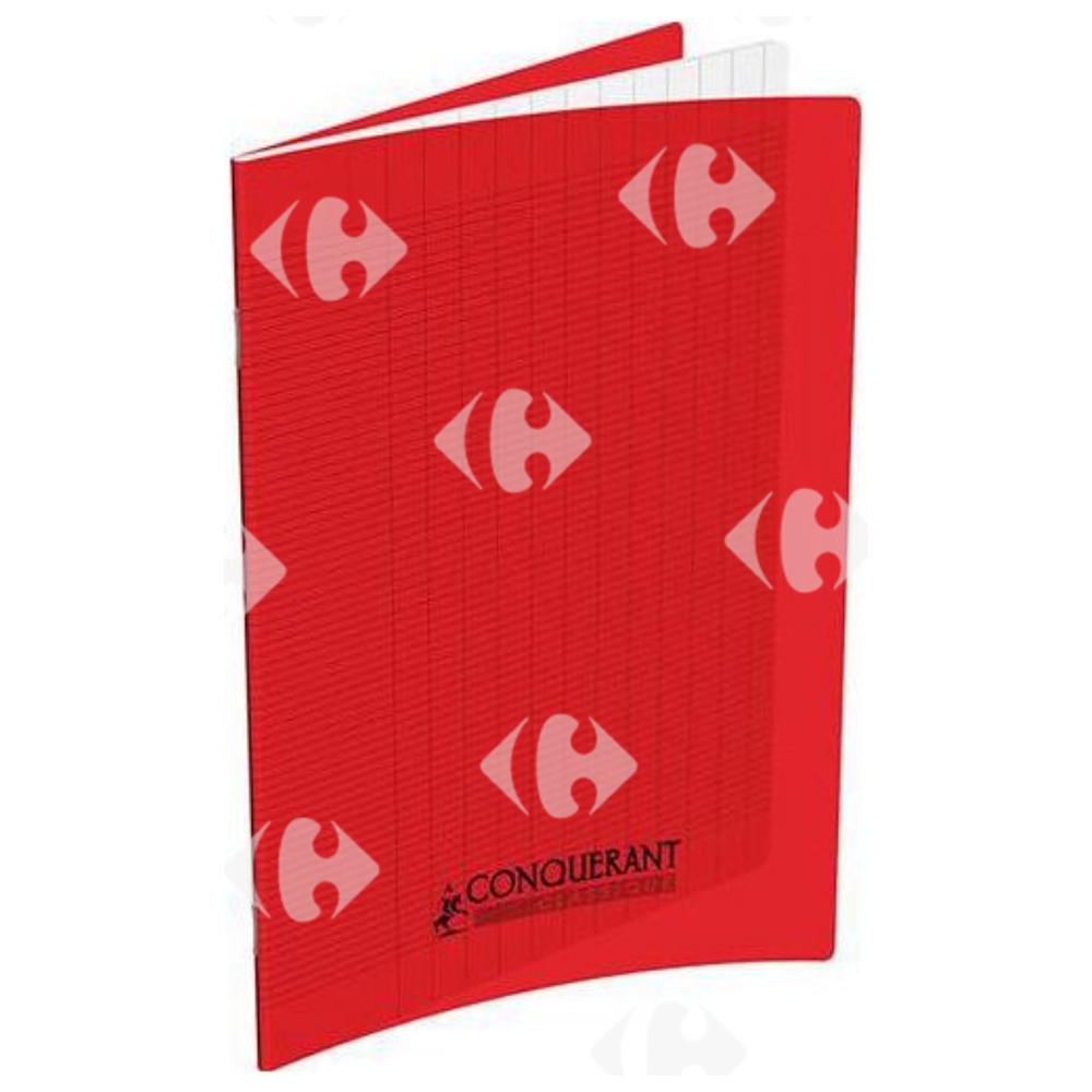 Cahier agrafé Couverture en polypropylène rouge 17x22cm Séyès 90g 32 pages