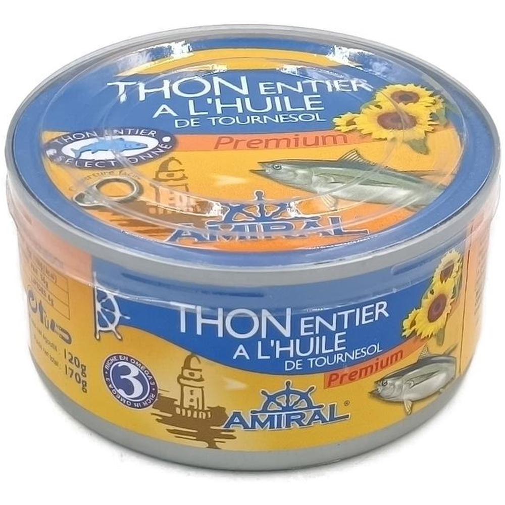 [520891] Thon Entier à l'Huile de Tournesol Amiral 170g.